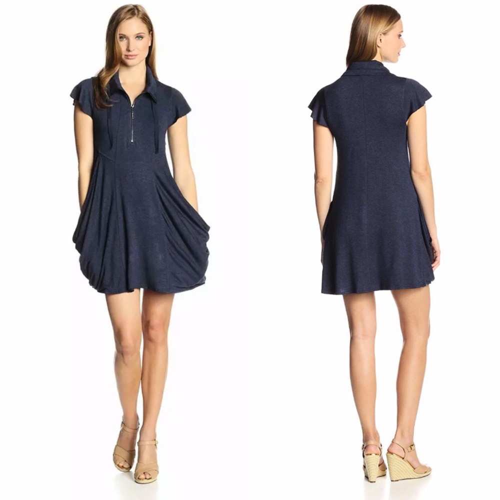Kensie drapey pocket French Terry dress Small